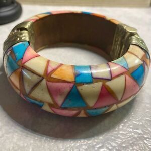 Vintage mosaic bangle bracelet